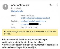 Avertisment asupra tentativelor de phishing